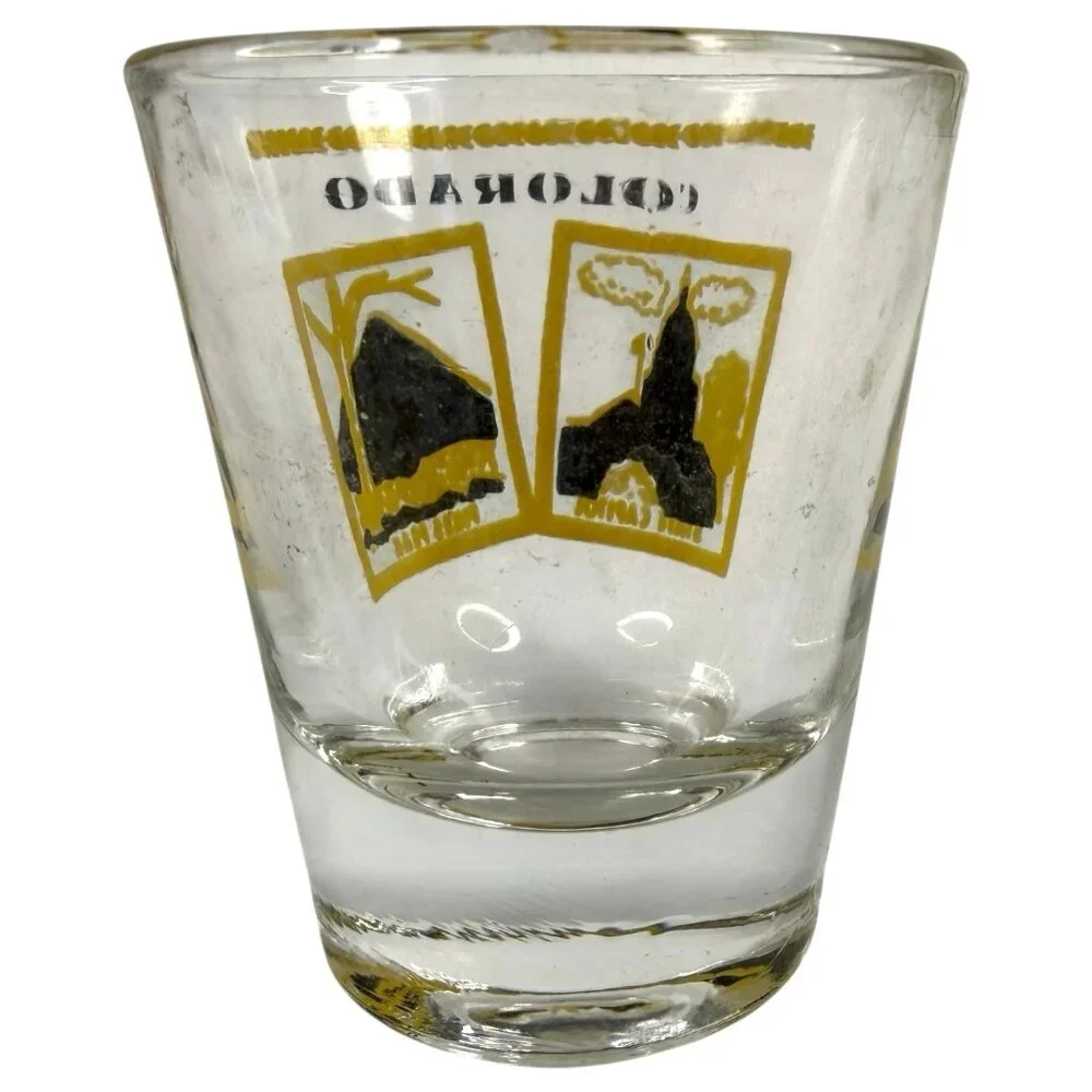 5 VTG Shot Glasses State Theme New Hampshire Washington Colorado‎ Oregon Wyoming